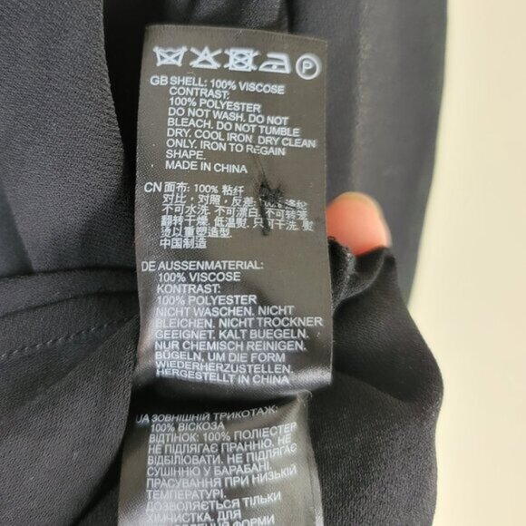 REISS Black Sheer High Neckline Blouse Classic Chic - Picture 10 of 10